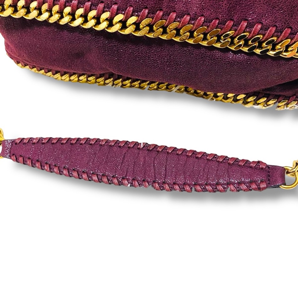 Stella McCartney Falabella Burgundy Purple Shaggy Deer Shoulder Bag Goldtone HW - Picture 6 of 17